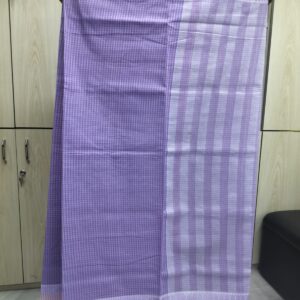 Premium Lavender Purple Cotton Check Saree - প্রিমিয়াম ল্যাভেন্ডার কটন চেক শাড়ি